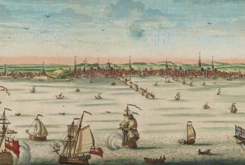 A south east view of the great town of Boston in New England