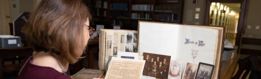 woman doing research