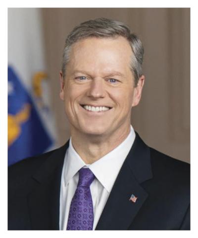 Charlie Baker headshot with white frame