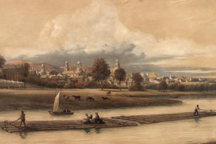 Concord New Hampshire from an original painting by G. Harvey A.N.A. New Hampshire Massachusetts Merrimack River Concord 1853