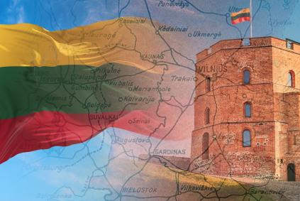 Lithuanian Research: Back to the Old Country Lithuanian map and flag